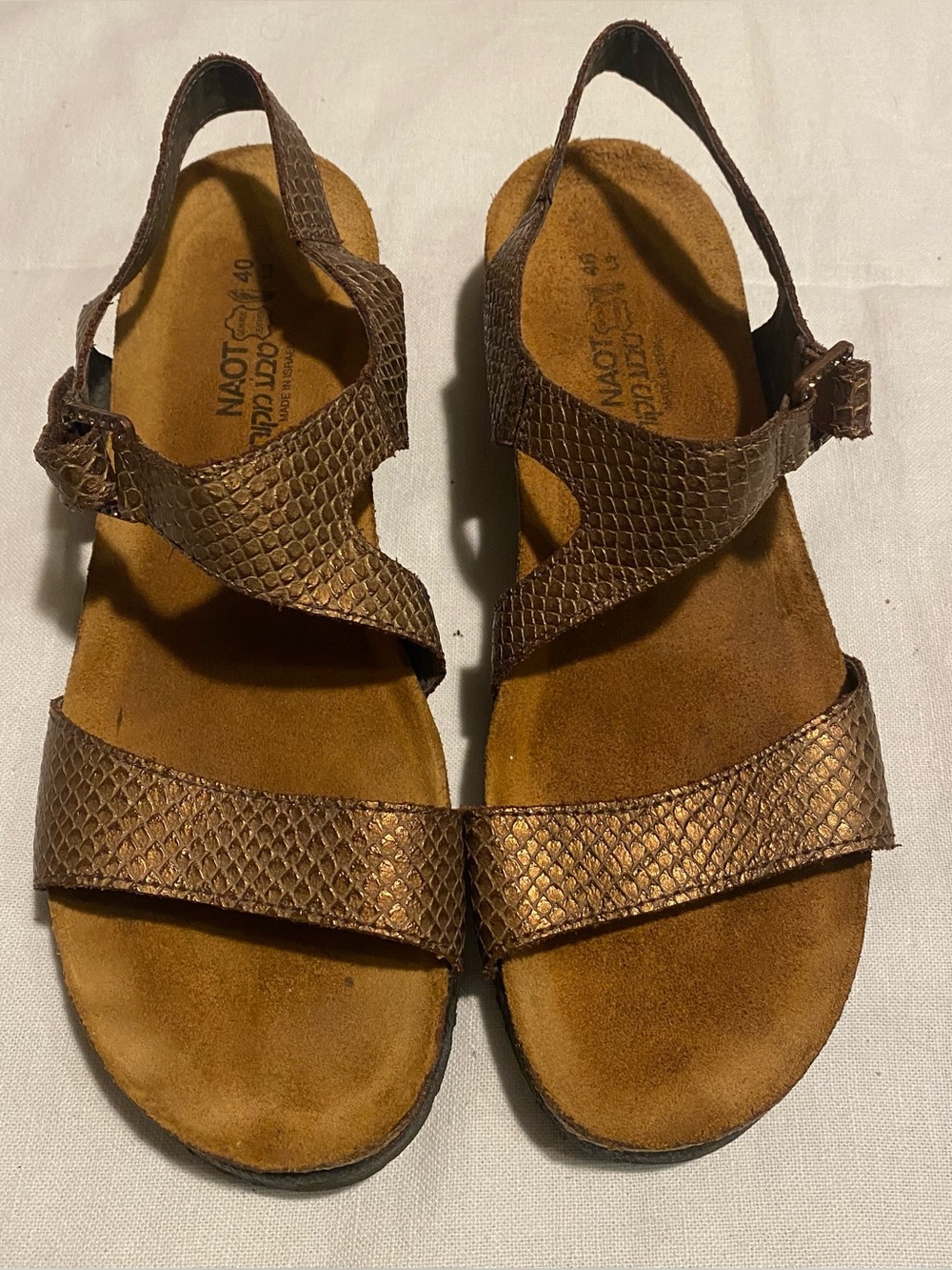 Naot Pamela Metallic Bronze Sandals